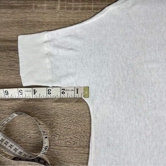 Talbots Women's NWT Off-White Y2K Short Sleeve Linen Knit Sweater Size P - Picture 10 of 10